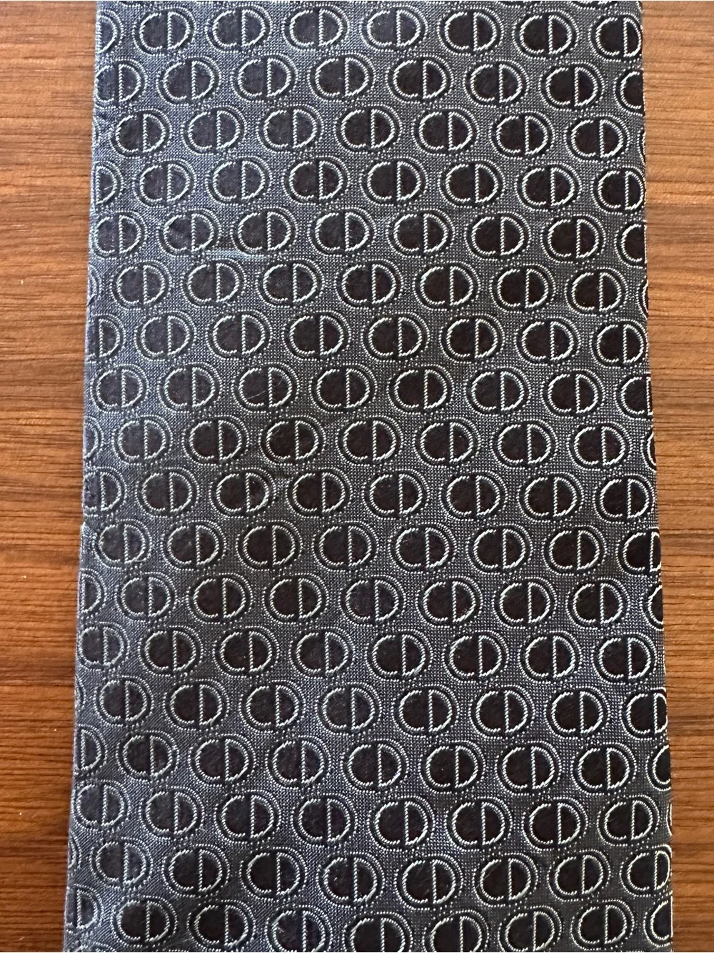 Dior Black Patterned Silk Tie